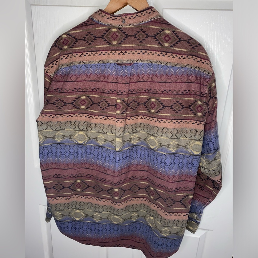 Cabela’s Deerskin Soft Chamois Southwest Geometric Button Shirt – Men’s Size L - Picture 7 of 9